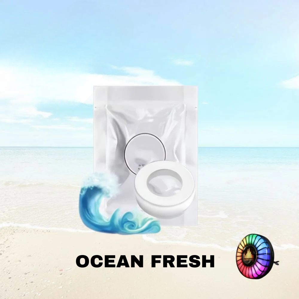 LED-bilbelysning med musikalisk rytm och logotyp (med doftspridare)