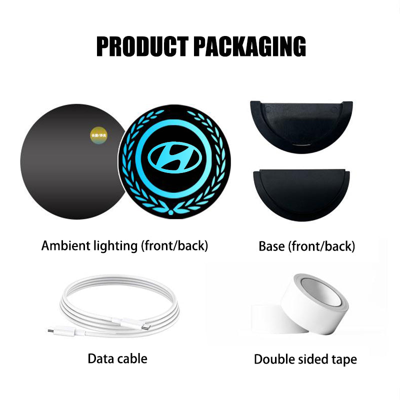 Logotipo LED recargable para coche - Efecto luz de neón